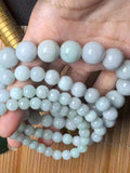 Bracelet en Jadéite Naturelle de Birmanie – Perles Rondes 8 mm / 10 mm / 13 mm / 16 mm – Avec Certificat