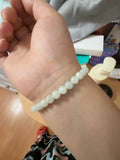 Perles Rondes en Jadéite Naturelle – Blanc Lavande & Vert Clair – Perles Percées pour Création de Bijoux DIY